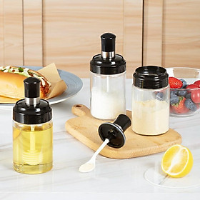 Mua Hũ Đựng Gia Vị chống ẩm kèm thìa muỗng  lọ đựng gia vị thủy tinh 250ml