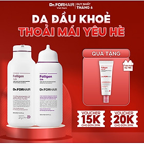 Combo gội xả dành cho tóc mỏng và hư tổn không chứa silicon Dr.FORHAIR FOLLIGEN SILK SHAMPOO x FOLLIGEN SILK TREATMENT