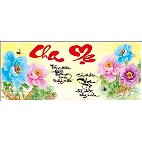 Tranh thêu chữ thập thương Cha mẹ  -X8086
