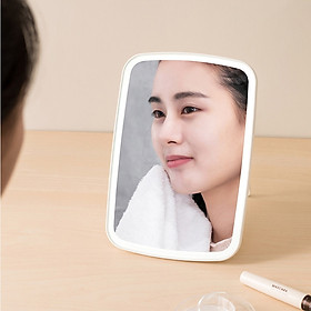 Gương trang điểm di động có đèn Led cao cấp phong cách Hàn Quốc (màu be)