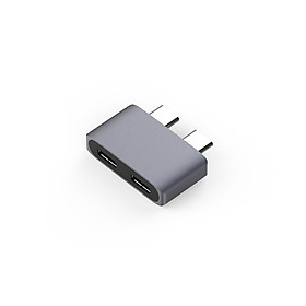 Dual USB Type-C HUB Adapter Converter for Macbook Air 2018, Macbook Pro 2016/2017/2018 13inch/15inch Grey