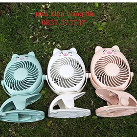 Mua Quạt kẹp tích điện  ( kẹp xe đẩy nôi cũi kẹp bàn  kẹp máy vi tính có 3màu   2 chế độ mát vừa và mạnh  có đèn