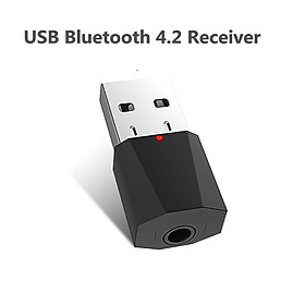 USB Bluetooth 4.2 Receiver Mini Audio Music Adapter Car kit with 3.5mm Cable