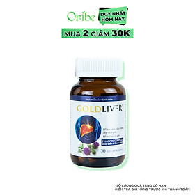 Viên uống Hạ Men Gan, Giải Độc Gan, Hỗ Trợ Chống Viêm Gan, Xơ Gan GoldLiver (hộp 30 viên) - CAM KẾT HẠ MEN GAN CHỈ SAU 4 TUẦN - Nguyên Liệu Nhập Khẩu