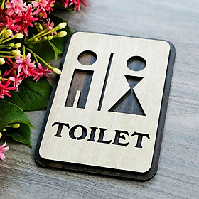 Bảng toilet Nam vs Nữ bằng gỗ 155x120mm | trang trí homestay