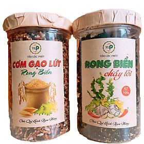 COMBO 2 HŨ RONG BIỂN CHÁY TỎI VÀ CƠM GẠO LỨT RONG BIỂN TLP MỖI HŨ 250G