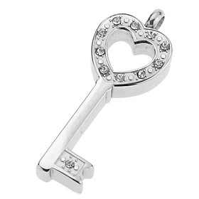 You Hold the Key to My Heart Rhinestone Memorial Ash Urn Keepsake Pendant