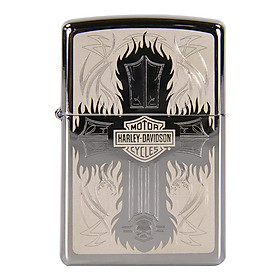 Bật Lửa Zippo 28982 Harley Davidson Cross Polished Chrome
