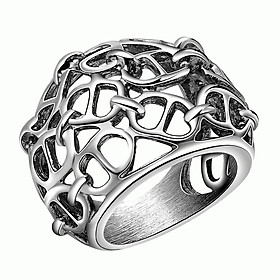 Fashion Design 316L Stainless Steel Hollow Pattern  Men's Wedding Decora