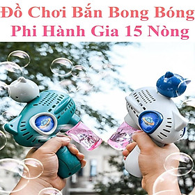 Đồ Chơi Bắn Bong Bóng Phi Hành Gia 15 Nòng Kèm Lọ Xà Phòng