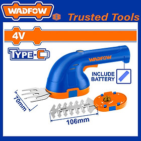 MÁY CẮT TỈA LÀM VƯỜN DÙNG PIN 4V (KHÔNG KÈM ĐẦU VÀ DÂY CÁP SẠC) WADFOW WJC1504 - HÀNG CHÍNH HÃNG