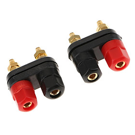 2 Nhà Ga Liên Kết Bài Khuếch Đại Dual Đồng 2 Chuối Cắm Jack (Đen Đỏ)