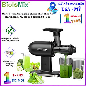 Mua HÀNG CHÍNH HÃNG. Máy ép chậm trục ngang  thương hiệu Mỹ cao cấp Biolomix SJ-012. Công suất 180W