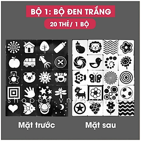 Đồ chơi tranh thẻ học kích thích thị giác Montessori, Đồ chơi giáo dục cho bé từ 0-36 tháng tuổi
