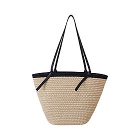 Women Shoulder Bag Large Capacity Boho Woven Handbag for Spring Outdoor Work