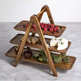 Khay Gỗ Bàn Tiệc 3 Tầng Serving Cascading Tray