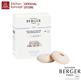 Maison Berger - Bộ tinh dầu xe hơi hương Cotton Caress - 2 cái