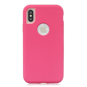 For iPhone X/XS 3 in 1 Fashion Candy Color PC+ Silicone Dustproof Anti-fall Protective Back Case