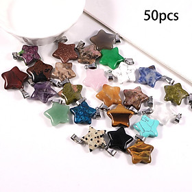 50Pcs Star Charm Pendant Decor Crafts Supplies with Hole for Jewelry Making Findings Crafting Necklace Keychain Gifts