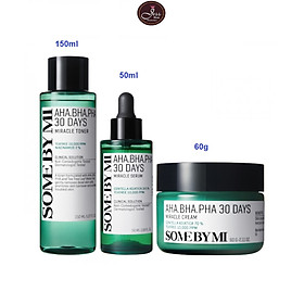 Bộ 3 sản phẩm ngăn ngừa và thâm Some By Mi AHA-BHA-PHA 30 Days Miracle (Toner, Serum, Cream)