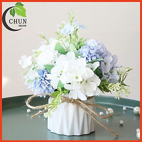 Mua Hoa giả - Bình hoa mini cắm sẵn cao 15-20cm nhiều mẫu trang trí kệ tủ  bàn trà  kệ gắn tường