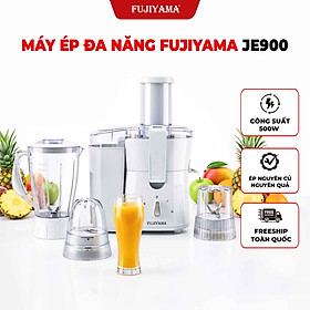 Máy Xay Ép Đa Năng Fujiyama JE900, Bộ 3 Cối Tiện Lợi, Công Xuất 500W, Xay Sinh Tố, Xay Thô, Ép Trái Cây, Hàng Chính Hãng