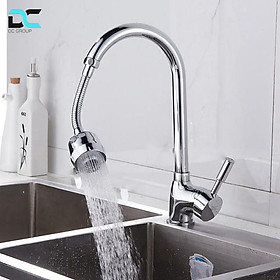 Mua Đầu vòi rửa chén bát tăng áp D điều hướng xoay 360 độ thép không gỉ có vỏ nhựa ABS D