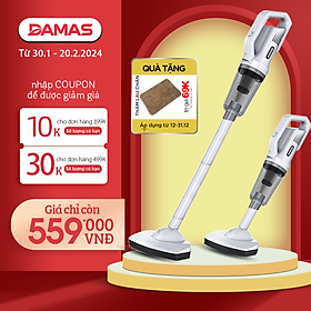 Máy Hút Bụi Cầm Tay Không Dây Sử Dụng Pin Sạc DAMAS Vacuum Cleaner D610W - Hàng Chính Hãng