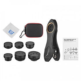 APEXEL APL-DG7 7 in 1 Cellphone Lens Kit 198° Fisheye Lens 0.36X Wide Angle Macro Lens CPL Kaleidoscope 2X Telescope