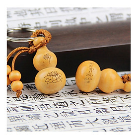 Móc khóa xe máy xe hơi gỗ xoan đào hồ lô PHÚC LỘC SONG TOÀN. MK01HLXD