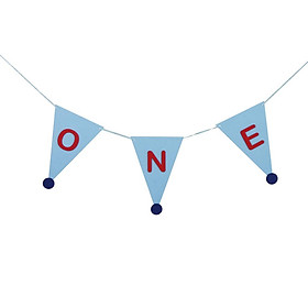 One Birthday Hat Fabric Triangle Pennant Banner Hanging Decor