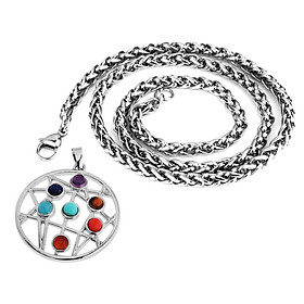 Colorful 7 Chakra Pendant Reiki  Jewelry Pendant Necklace with Chain