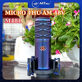 Mua Micro Thu Âm 48v M481 – Dành Cho Livestream  Phòng Thu. Chất lượng nâng tầm giọng hát có đèn Mic thu âm hát karaoke online chuyên nghiệp - Chống hú  chỗng nhiễu  xử lí tạp âm cực tốt - Condenser microphone - Thiết kế sang trọng 