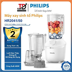 Mua Máy Xay Sinh Tố Philips HR2041/50  Công Suất 450W  2 Cối Lớn và 1 Cối Nhỏ  Hàng Chính Hãng