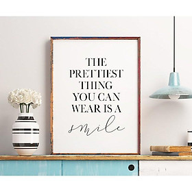Mua Tranh in cao cấp | Typography-The Prettiest Thing You Can Wear Is A 147   tranh canvas giá rẻ