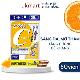 Viên Uống Vitamin C DHC Nhật Bản Làm Đẹp Da, Trắng Sáng Mờ Thâm, Thực Phẩm Chức Năng Tăng Cường Sức Đề Kháng