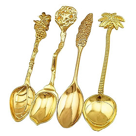 4 Pieces/Set Spoon Vintage Dinner Spoon for Home Hotel Catering
