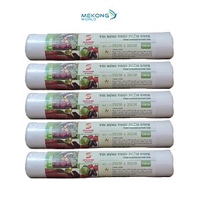 Mua 5 Cuộn Túi Đựng Thực Phẩm Nhựa Sinh Học (Đại: 25x35cm)