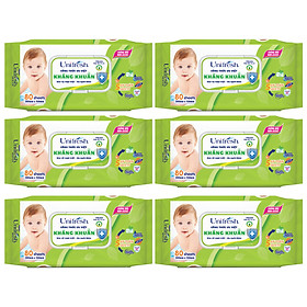 Combo 6 Khăn Ướt Unifresh Aloevera 80M (80 Miếng)