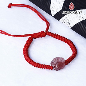 Vòng thắt dây đỏ chân mèo đá thạch anh dâu hợp mệnh hỏa, thổ - Ngọc Quý Gemstones
