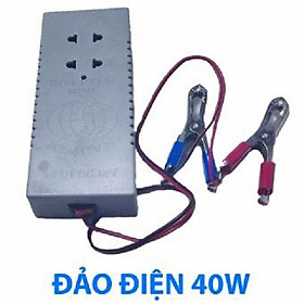 Bộ Chuyển Điện Inverter 12V Ra 220V Công Suất 40W-Bộ đảo điện Inverter 12V Lên 220V 40W có sẵn ổ cắm Tặng kèm bút thử điện