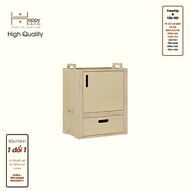 HAPPY FURNITURE , Gỗ tự nhiên , Tủ lưu trữ 1 ngăn kéo 1 cửa mở gỗ Plywood - GAMOR , TLT_024 , 45cm x 30cm x 58cm DxRxC