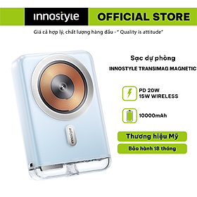 Mua Sạc Dự Phòng Không Dây Từ Tính Innostyle Transimag 15W (Wireless) PD 20W 10000 mAh – Thiết kế trong suốt  bền bỉ  hàng chính hãng