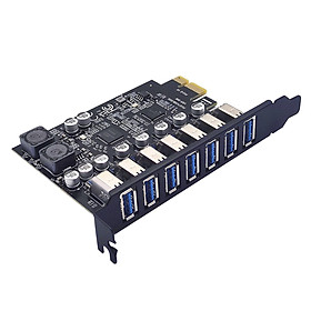 PCIe 7 Ports USB 3.0 Expansion Card Desktop PC Computer Converter Third Generation Master Control