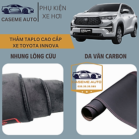 Thảm Taplo 3 Lớp Dành Cho Xe TOYOTA INNOVA, Nhung Lông Cừu Và Da Vân Carbon Cao Cấp - Hàng Chính Hãng