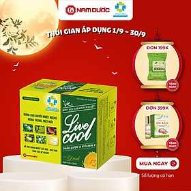 Bột sủi thanh nhiệt Livecool Nam Dược hương dưa gang hộp 6 gói x7g hỗ trợ giảm nhiệt miệng nóng trong,giải độc,mát gan