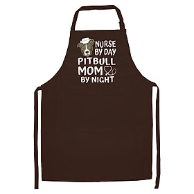 Tạp Dề Làm Bếp In Hình Nurse by day Pitbull Mom by night funny pitbull Mothers gift Long Sleeve