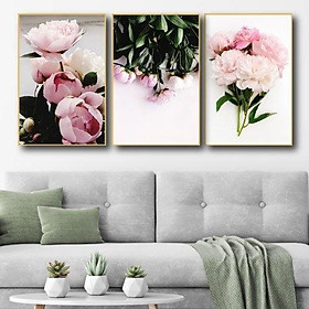 Mua (HOT) Tranh treo tường Canvas Hoa Mẫu Đơn đẹp nghệ thuật trang trí phòng ngủ  phòng khách MĐ23-28 (không khung)