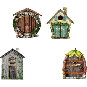 4 mảnh vườn cổ tích porte porte thu nhỏ elf elfe porte porte fée décoring fée fairy nhà nhỏ quà tặng nhỏ