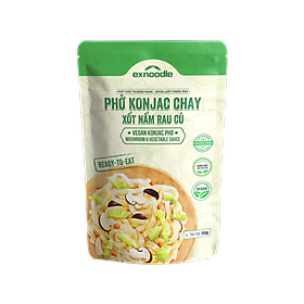 Phở konjac chay - xốt nấm rau củ Exnoodle, phở trộn ăn liền, không chất bảo quản, không gluten, hàm lượng calorie thấp